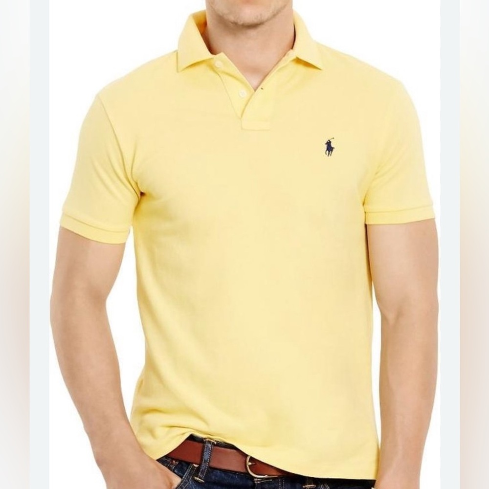 Polo Ralph Lauren Men's Classic-Fit XXL Sunshine Yellow Cotton Mesh Polo Shirt